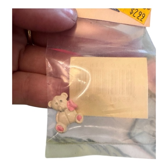 Dollhouse Miniature White Metal Teddy Bear - Picture 2 of 4